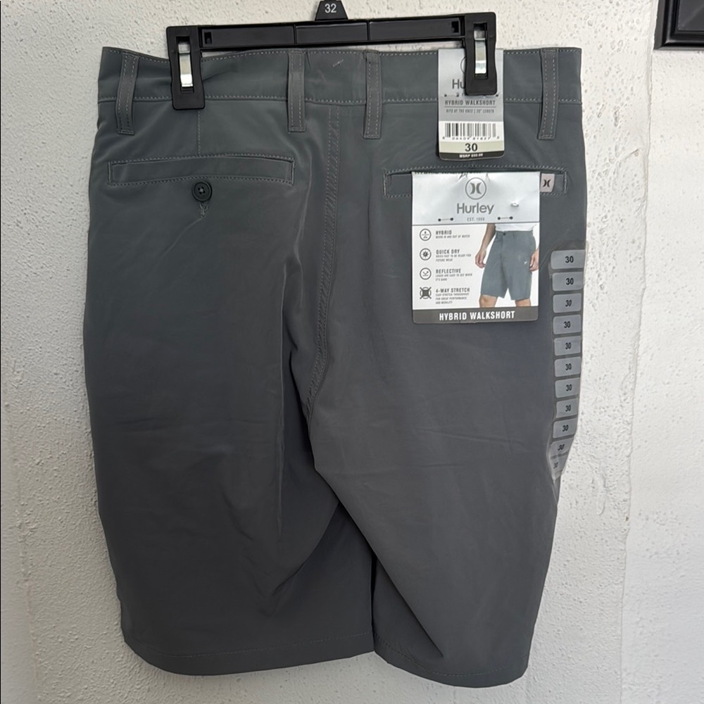 Hurley Gray Hybrid Shorts Casual Style - Picture 2 of 3